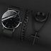 TIMERITE | 4-Piece Vintage Men’s Accessory Set – Quartz Watch & Jewelry